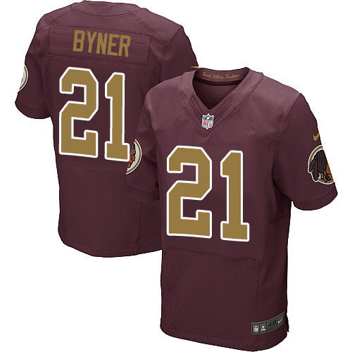 Men's Elite Earnest Byner Nike Jersey Burgundy Red Alternate - #21 80th Anniversary NFL Washington Redskins